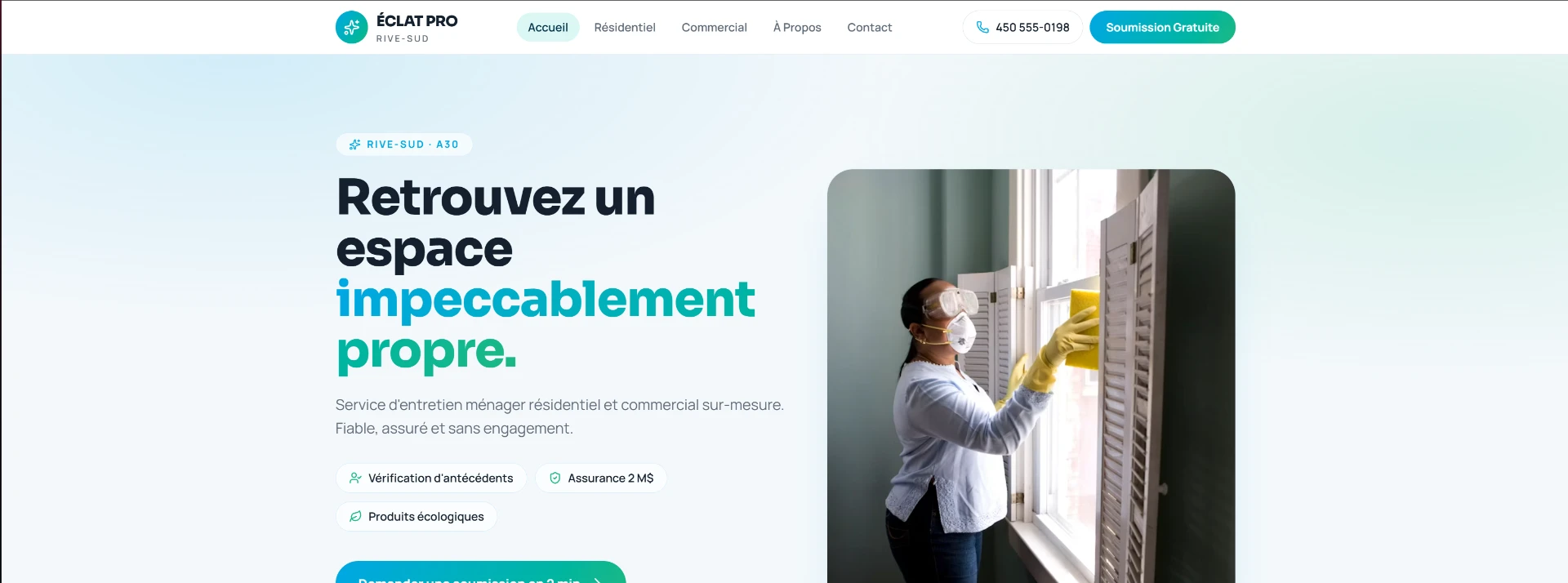 Aperçu du site Nettoyage Éclat Pro